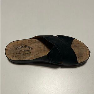 Kork-Ease Women’s Black Leather Sandals sz 7